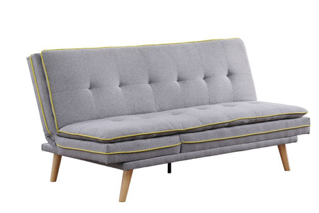 Acme - Savilla Adjustable Sofa 57164 Gray Linen & Oak Finish