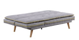 Acme - Savilla Adjustable Sofa 57164 Gray Linen & Oak Finish