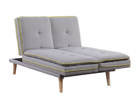 Acme - Savilla Adjustable Sofa 57164 Gray Linen & Oak Finish