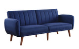 Bernstein Adjustable Sofa 57190 Blue Linen & Walnut Finish | Acme | Home Elegance USA