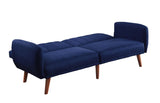 Bernstein Adjustable Sofa 57190 Blue Linen & Walnut Finish | Acme | Home Elegance USA