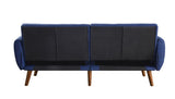 Bernstein Adjustable Sofa 57190 Blue Linen & Walnut Finish | Acme | Home Elegance USA