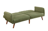 Bernstein Adjustable Sofa 57194 Green Linen & Walnut Finish | Acme | Home Elegance USA