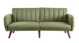 Bernstein Adjustable Sofa 57194 Green Linen & Walnut Finish | Acme | Home Elegance USA