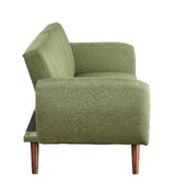 Bernstein Adjustable Sofa 57194 Green Linen & Walnut Finish | Acme | Home Elegance USA