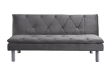 Acme - Cilliers Adjustable Sofa 57195 Gray Velvet & Chrome Finish