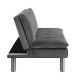 Acme - Cilliers Adjustable Sofa 57195 Gray Velvet & Chrome Finish