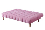 Acme - Yolandi Adjustable Sofa 57200 Pink Velvet & Dark Walnut Finish