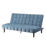 Acme - Yolandi Adjustable Sofa 57202 Teal Velvet & Dark Walnut Finish