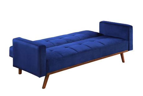 Acme - Tanitha Adjustable Sofa 57205 Blue Velvet & Natural Finish