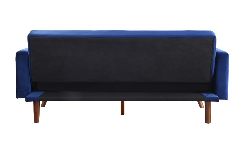 Acme - Tanitha Adjustable Sofa 57205 Blue Velvet & Natural Finish