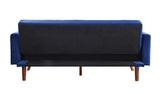 Acme - Tanitha Adjustable Sofa 57205 Blue Velvet & Natural Finish