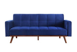 Acme - Tanitha Adjustable Sofa 57205 Blue Velvet & Natural Finish