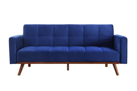 Acme - Tanitha Adjustable Sofa 57205 Blue Velvet & Natural Finish