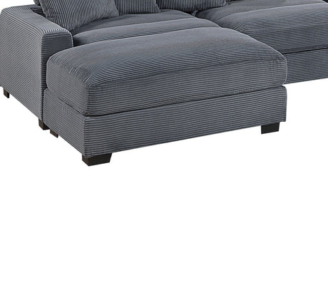 Contemporary Dark Gray 6pc Modular Sectional Set Corduroy Couch LAF & RAF Chairs 2x Armless Chairs 2x Ottomans Living Room Furniture - sold by Home Elegance USA