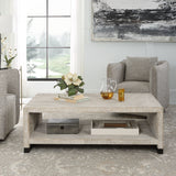 Bosk White Washed Coffee Table - Dark Gray by Uttermost - View 2