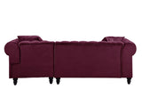 Adnelis Sectional Sofa W/2 Pillows 57315 Red Velvet | Acme | Home Elegance USA