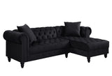 Adnelis Sectional Sofa W/2 Pillows 57320 Black Velvet | Acme | Home Elegance USA