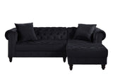 Adnelis Sectional Sofa W/2 Pillows 57320 Black Velvet | Acme | Home Elegance USA