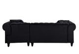 Acme - Adnelis Sectional Sofa W/2 Pillows 57320 Black Velvet