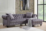 Adnelis Sectional Sofa W/2 Pillows 57325 Gray Velvet | Acme | Home Elegance USA