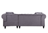 Acme - Adnelis Sectional Sofa W/2 Pillows 57325 Gray Velvet