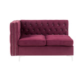 Acme - Jaszira Modular - Armless Loveseat W/2 Pillows 57331 Burgundy Velvet