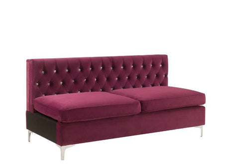 Acme - Jaszira Modular - Armless Sofa 57332 Burgundy Velvet