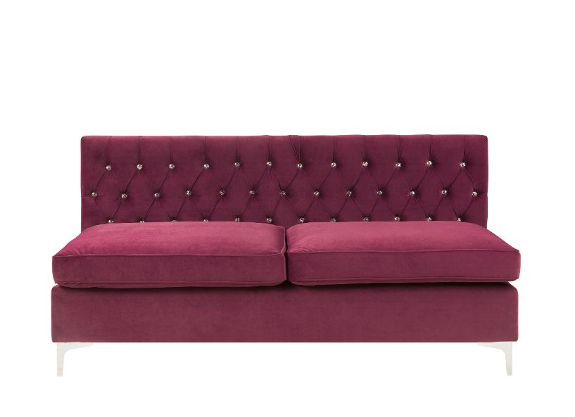 Acme - Jaszira Modular - Armless Sofa 57332 Burgundy Velvet