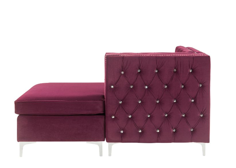 Acme - Jaszira Modular - Chaise 57333 Burgundy Velvet