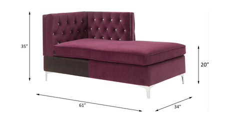 Acme - Jaszira Modular - Chaise 57333 Burgundy Velvet