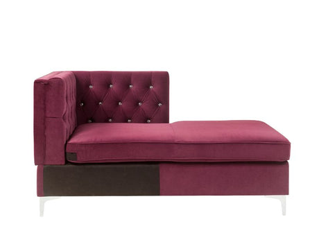 Acme - Jaszira Modular - Chaise 57333 Burgundy Velvet