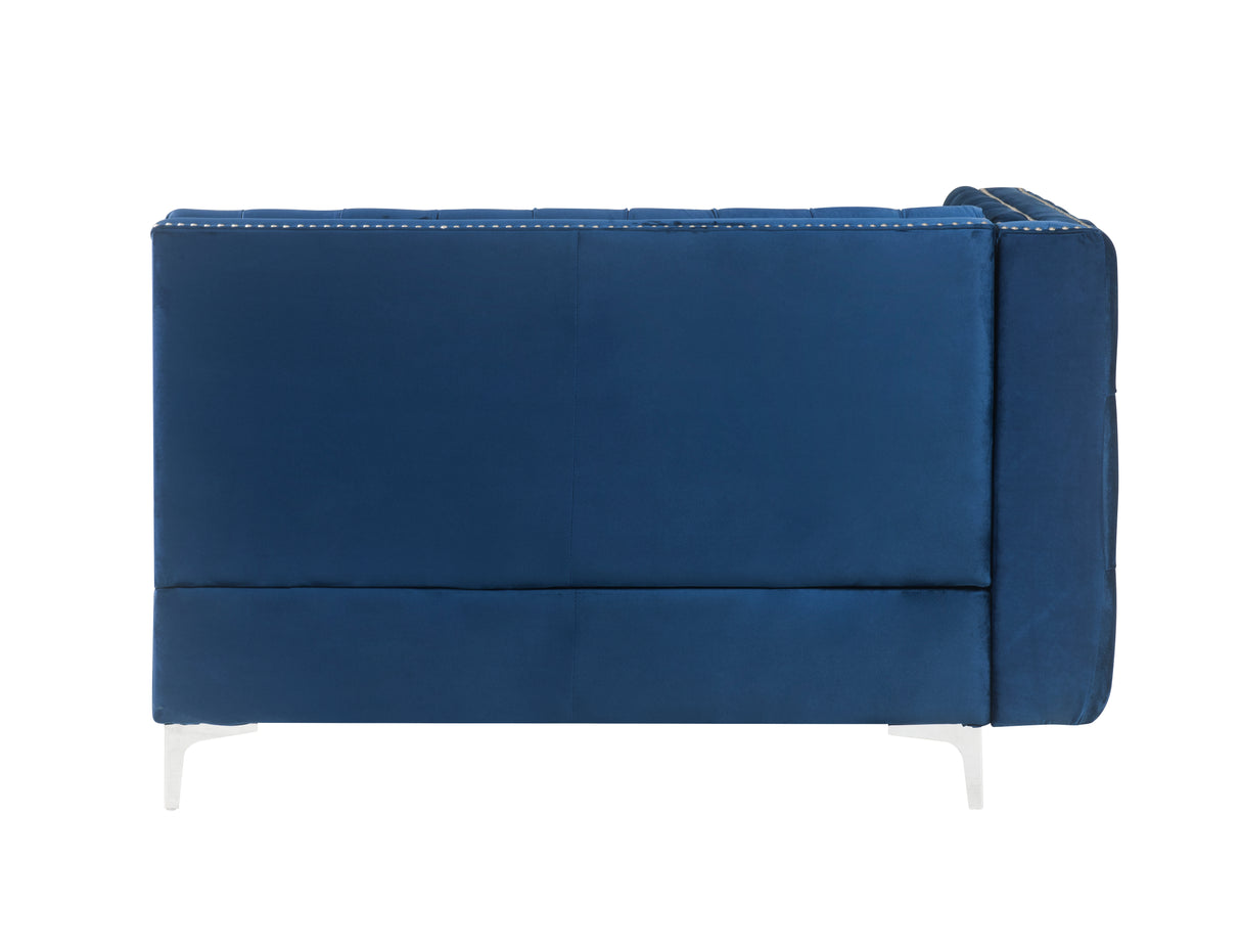 Acme - Jaszira Modular - Armless Loveseat W/2 Pillows 57341 Blue Velvet