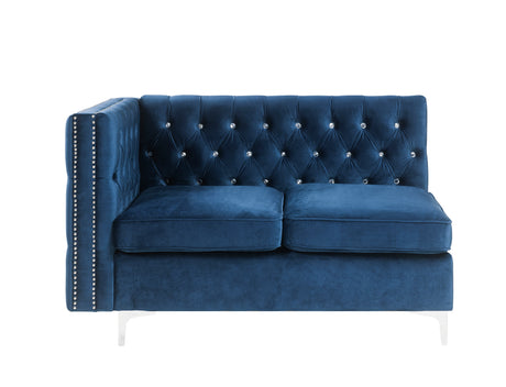 Acme - Jaszira Modular - Armless Loveseat W/2 Pillows 57341 Blue Velvet