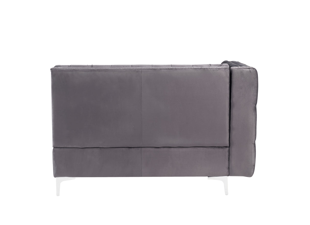 Acme - Jaszira Modular - Armless Loveseat W/2 Pillows 57371 Gray Velvet