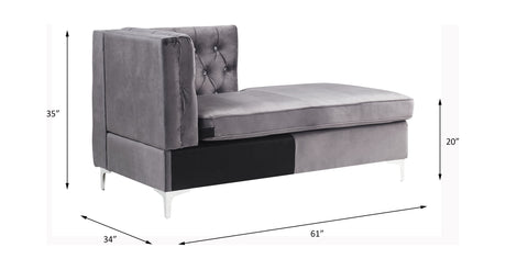 Acme - Jaszira Modular - Chaise 57373 Gray Velvet