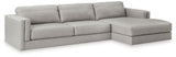 Ashley Glacier Amiata 57404S2 2 - Piece Sectional with Chaise - Leather - 57404S2 - Home Elegance USA - 1