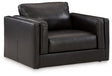 Ashley Onyx Amiata Chair and a Half - Leather | Home Elegance USA