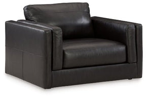 Ashley Onyx Amiata Chair and a Half - Leather | Home Elegance USA