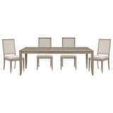 Modern Contemporary Dining Set 5pc Extendable Table with 4 Side Chairs Gray Finish Wooden Furniture