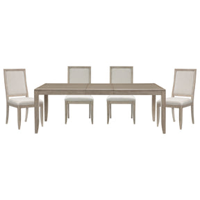 Modern Contemporary Dining Set 5pc Extendable Table with 4 Side Chairs Gray Finish Wooden Furniture
