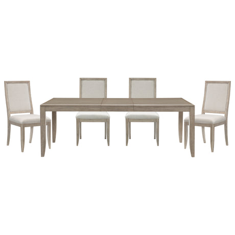 Modern Contemporary Dining Set 5pc Extendable Table with 4 Side Chairs Gray Finish Wooden Furniture