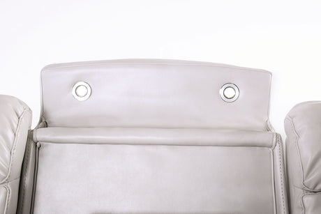 Power Reclining Sectional Couch Light Taupe Leatherette Sofa Corner Wedge Chairs Console Living Room Furniture Recliner L-Shaped Sectional - sold by Home Elegance USA