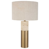 Gravitas Elegant Brass & Stone Lamp - White by Uttermost - View 4
