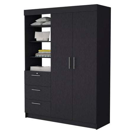 Tempe 3 Drawers Armoire, 3-Tier Shelf, 2-Door - sold by Home Elegance USA