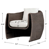 Tropic Outdoor Lounge Chair - Dark Brown / White by Uttermost - View 11
