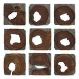 Jungle Wood Paneled Wall Art (Set of 9) - Dark Brown by Uttermost - View 2
