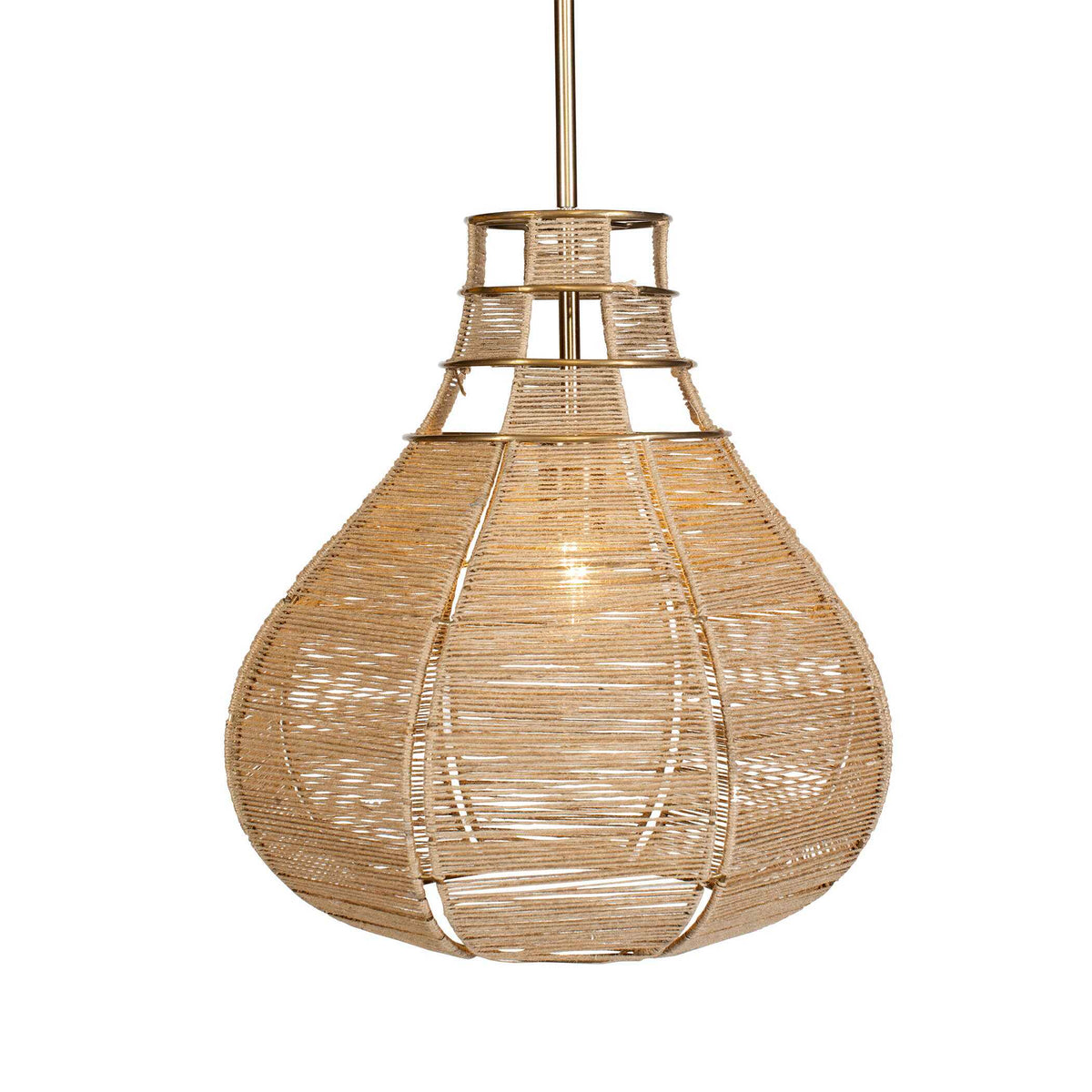 Hestia 1 Light Natural Rope Pendant - Light Brown by Uttermost - View 1