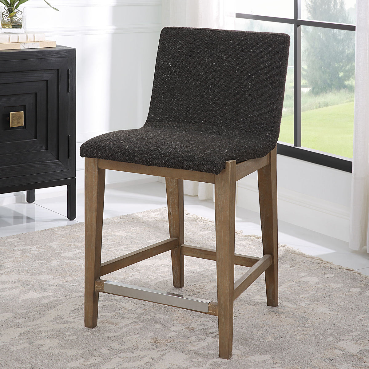 Klemens Counter Stool Chocolate - Dark Brown by Uttermost - View 2