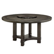 1pc Transitional Round Table with Lazy Susan Dark Brown Finish Single Pedestal Wooden Dining Room Furniture